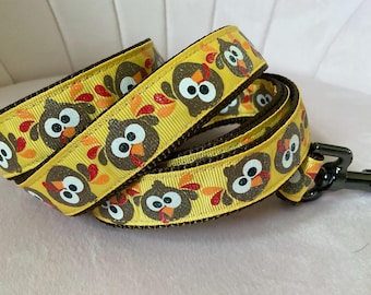 Thanksgiving Turkeys on Gold Dog Leash