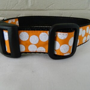 White Sparkle Dots on Orange Dog Collar