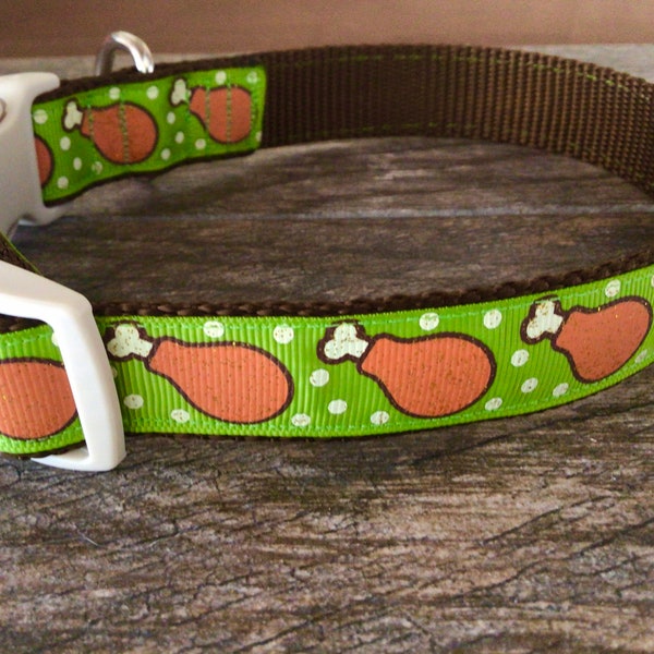 Thanksgiving Turkey Drumstick Dog Collar