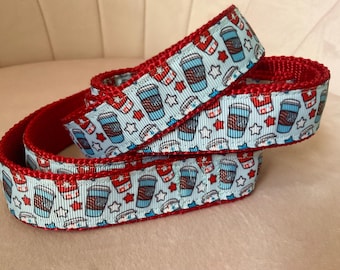 Patriotic Coffee Dog Leash