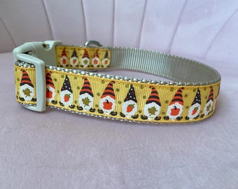Fall Harvest Gnomes Dog Collar