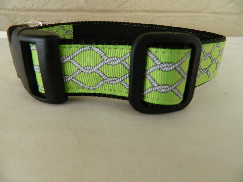 Nautical Ropes on Lime Dog Collar Etsy