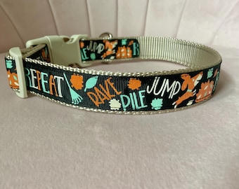 Rake Pile Jump Repeat Dog Collar