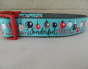 Christmas "It's the Most Wonderful Time of the Year" Dog Collar