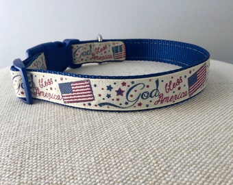 God Bless America Dog Collar