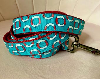 Nautical Life Preservers Dog Leash