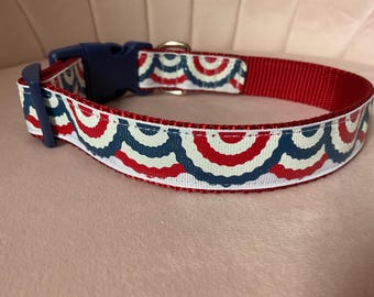 Patriotic Bunting Dog Collar