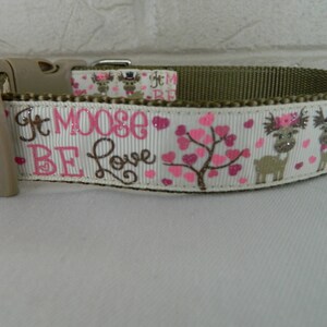 Valentine's Day It Moose Be Love Dog Collar