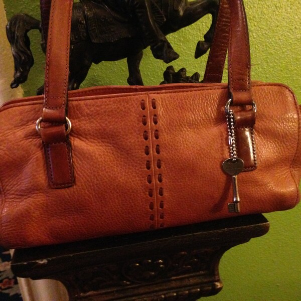 Vintage Fossil Leather Handbag..Leather Handbag...Leather Purse...Leather Handbag