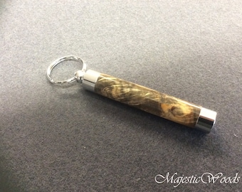 Toothpick Holder Key Ring, Keychain, Handmade Buckeye Burl Wood