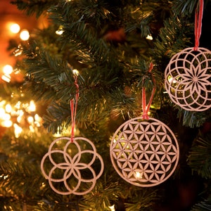 Set of 3 Geometric Christmas tree decorations