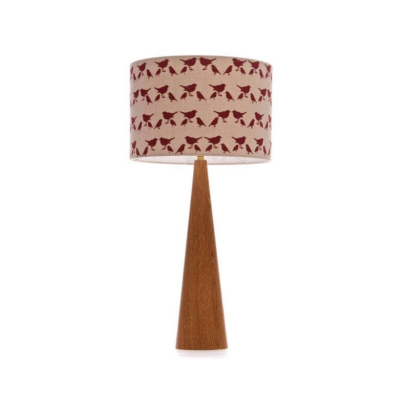 Oak wood table lamp Cone shape 61cm 画像 3