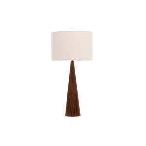 Walnut table lamp Cone shape 61cm