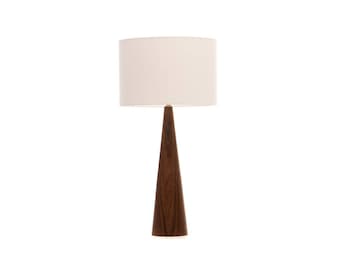 Walnut table lamp Cone shape 61cm