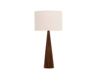 Lampe à poser en noyer forme conique 61 cm