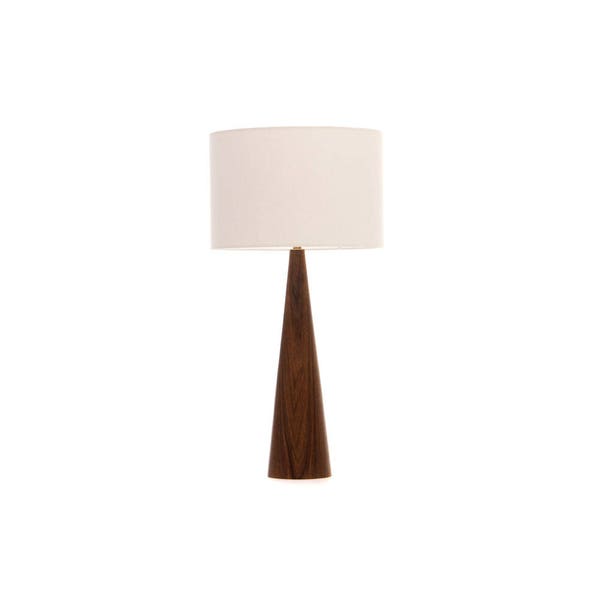 Walnut table lamp Cone shape 61cm