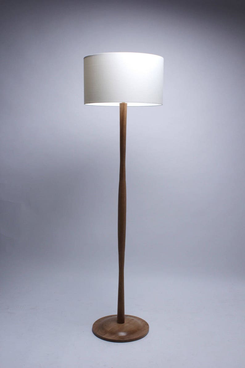 Oak floor lamp / Ships worldwide / Wooden Floor Lamp / Simple Wave Floor Lamp / Standard lamp / Folds down for shipping image 4