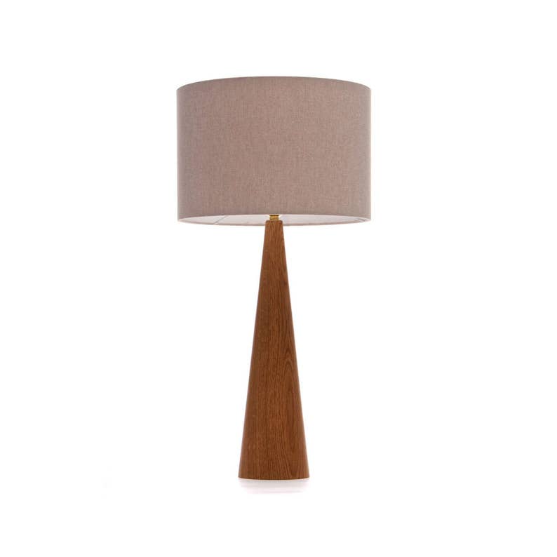 Oak wood table lamp Cone shape 61cm 画像 4