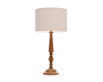 Oak Wood table lamp Candlestick design 61cm / Traditional lamp / Classic lamp