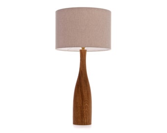 Solid Oak table lamp Bottle shape 61cm