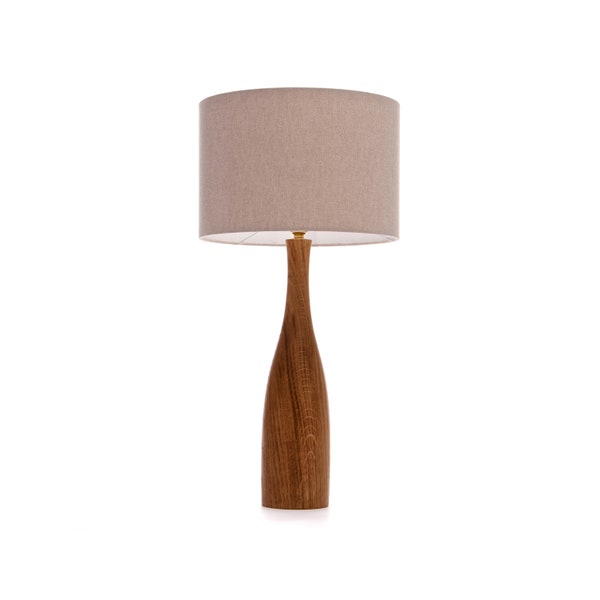 Solid Oak table lamp Bottle shape 61cm