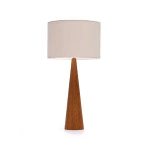 Oak wood table lamp Cone shape 61cm 画像 1