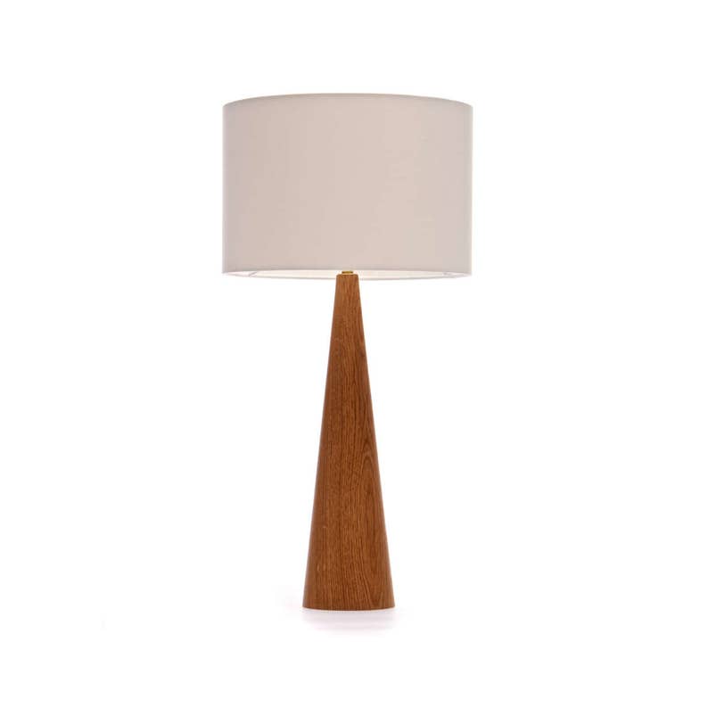 Oak wood table lamp Cone shape 61cm image 1