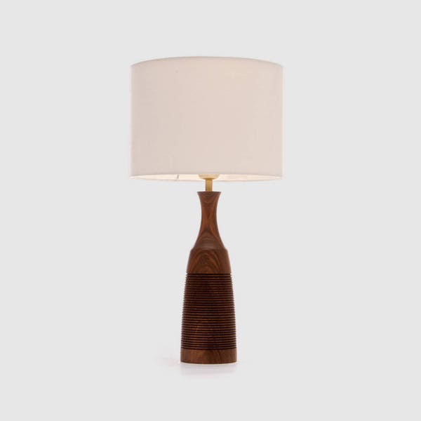 Nussbaum Tischlampe - 49cm / Holzlampe / Tischlampe