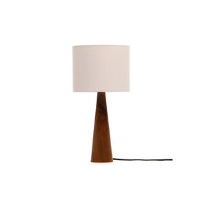 Walnut table lamp Cone shape 41cm / bedside lamp / small table lamp