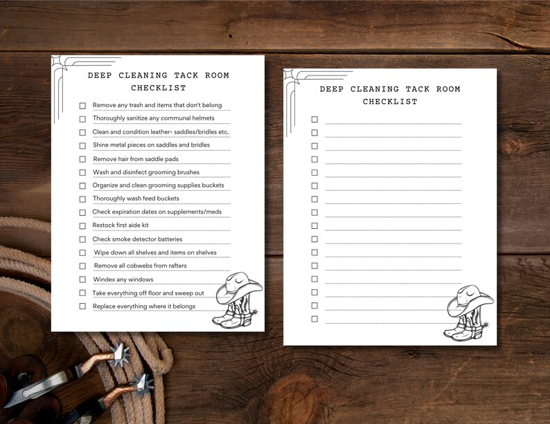 Printable Tack Room Cleaning Checklist Printable PDF Cleaning Printable Tack Room Cleaning Checklist Printable PDF Cleaning