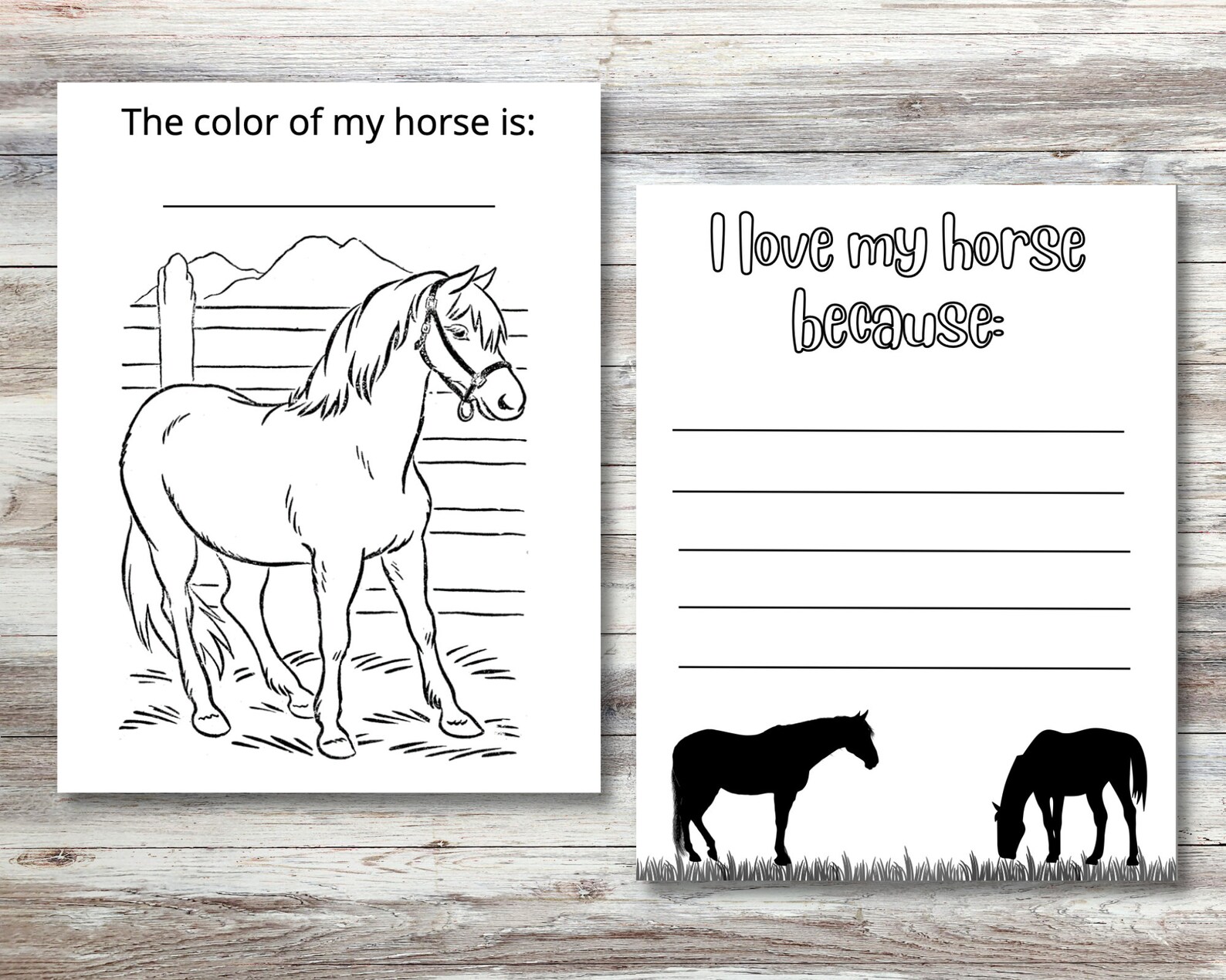 Printable Horse Camp Coloring&amp;activity Booklet for Kids, Camp Activity ...