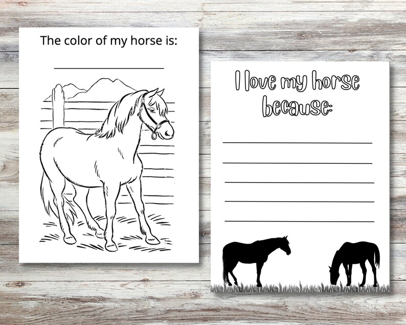 Printable Horse Camp Coloring&activity Booklet for Kids Camp Etsy