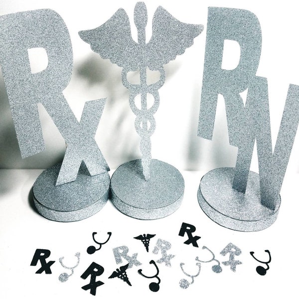 Choose 12" Medical symbol centerpieces RN BSN Rx ADN nurse nursing school graduation birthday party favor decorations anniversary retirement