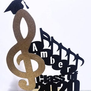 Personalized music note graduation centerpiece table decoration birthday party favor music lover singer artist photo prop musician decor