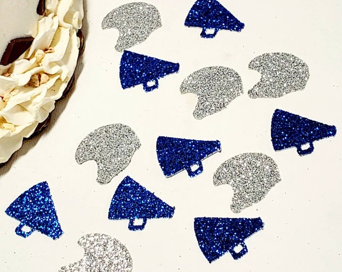 Football Helmets /& cheerleader megaphones Team blue or pink die cuts invitation inserts decorations baby shower Birthday party favor