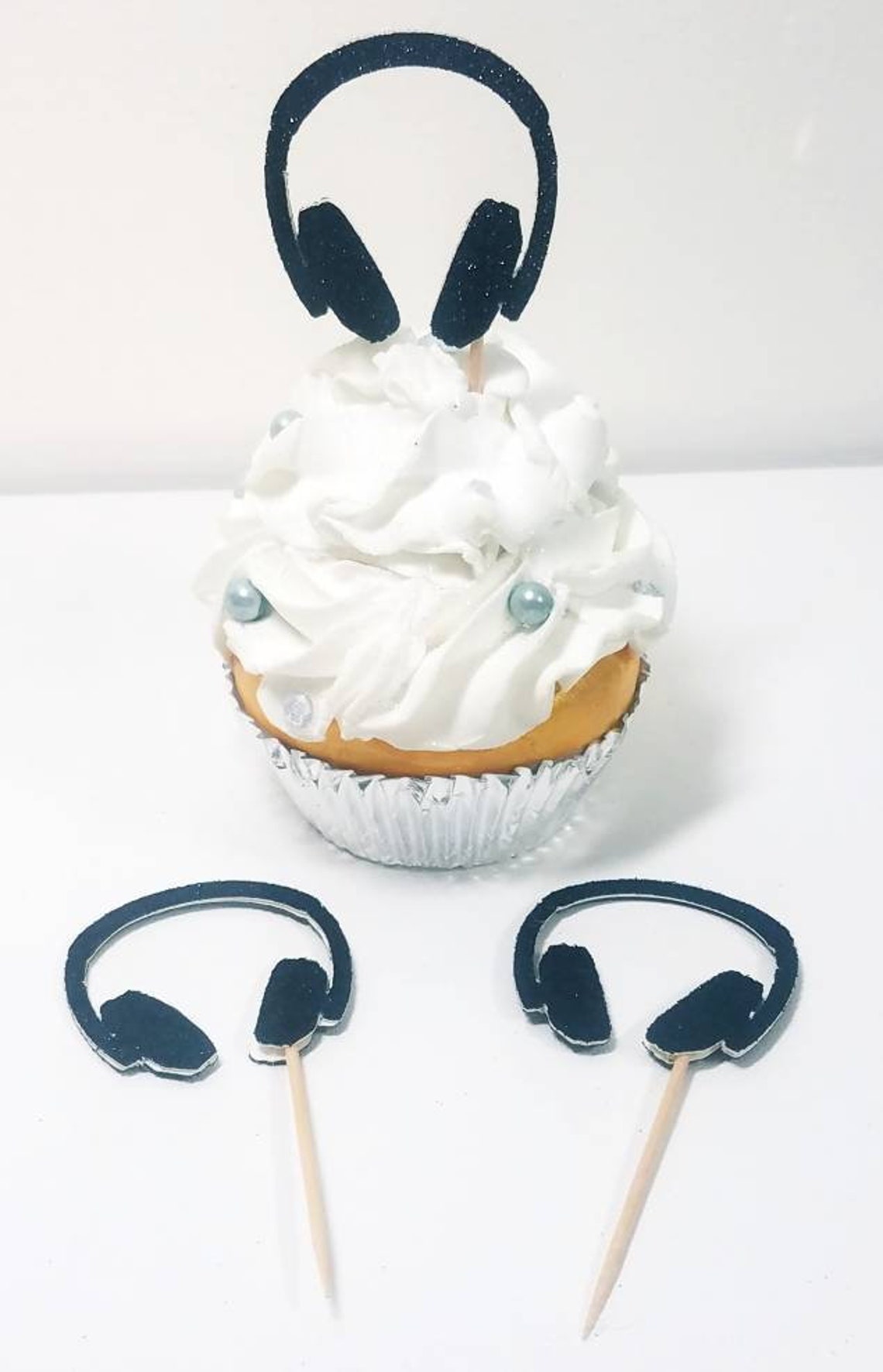 Headphones Cupcake Toppers Food Pick Cake Decorations Reunion Etsy