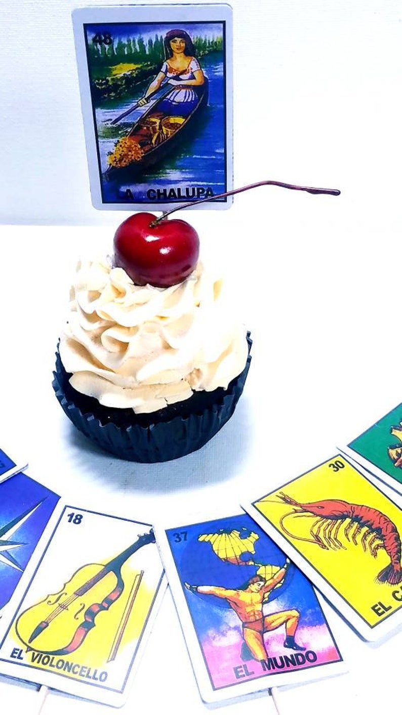 Mexican Loteria Cupcake Toppers Fiesta Mexicana Bingo Game Etsy