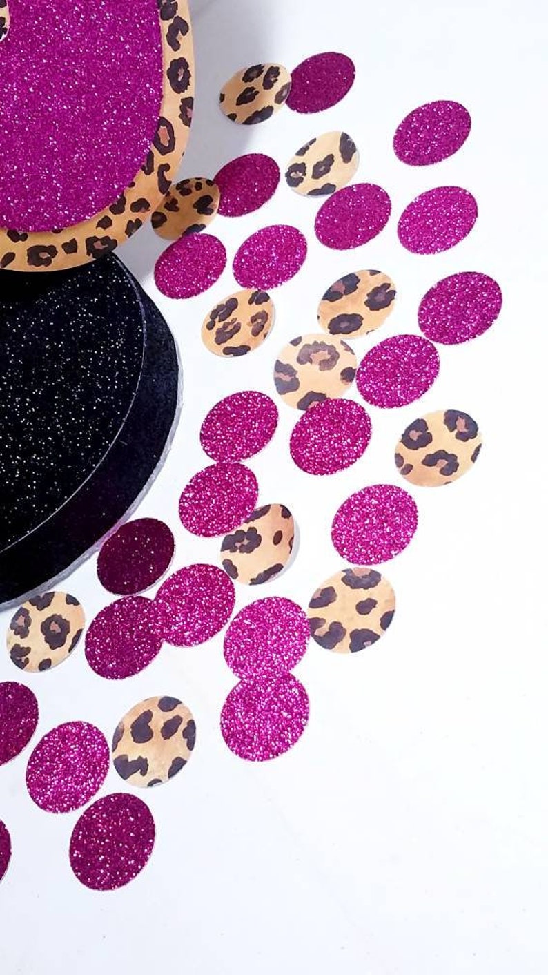 Leopard Cheetah Confetti Circles Animal Print Birthday Diva Etsy