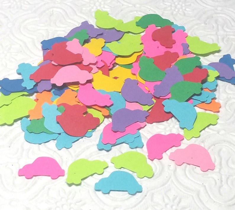Mini buggies volkswagen beetle 70s 60s confetti for birthday party favor table decor scatter invitations graduation gift Choose colors!