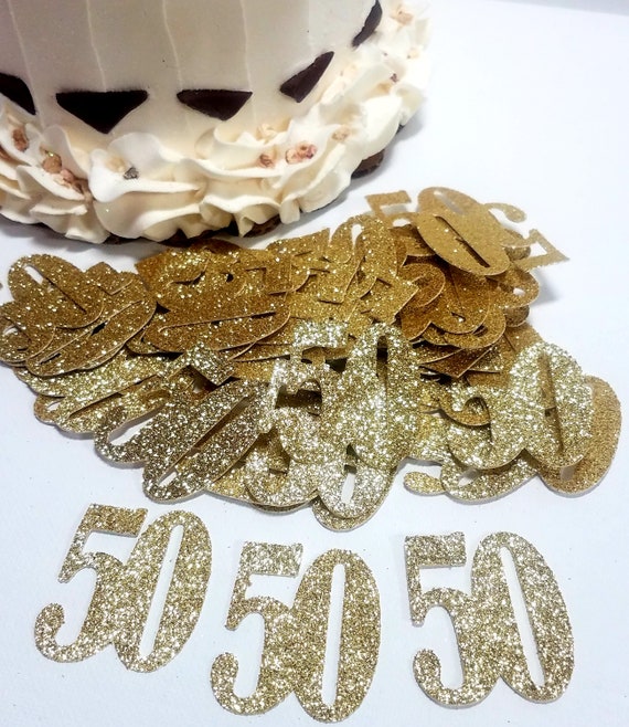 50 50th Confetti Die Cuts Birthday Or Golden Anniversary Party Etsy