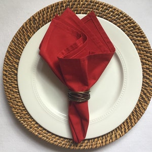 Cloth Napkins in a Rich Red Cotton Fabric, Dinner Napkins,  Reusable Cloth Napkins, Set of 2