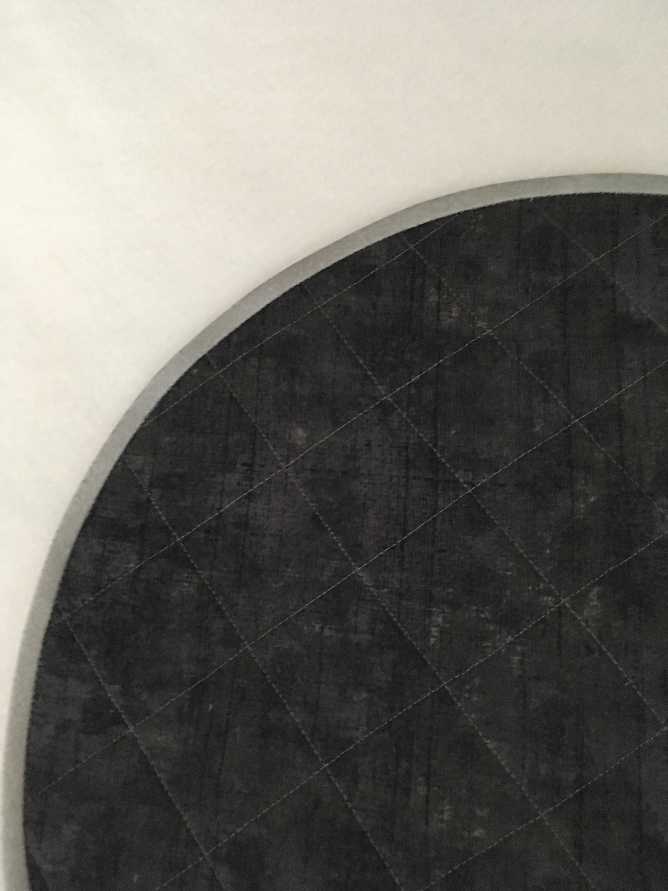 Dark Gray Quilted Placemat, Set of 2, Round Placemats