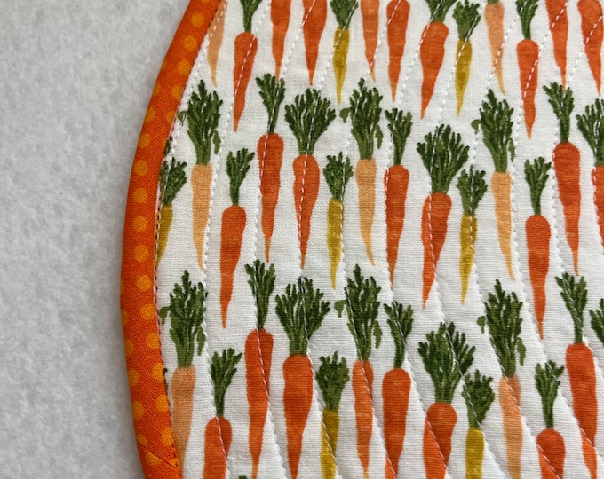 Featured listing image: Carrots for the Easter Bunny Round Quilted Placemats.