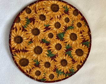 Rustic Sunflowers Quilted Round Placemats