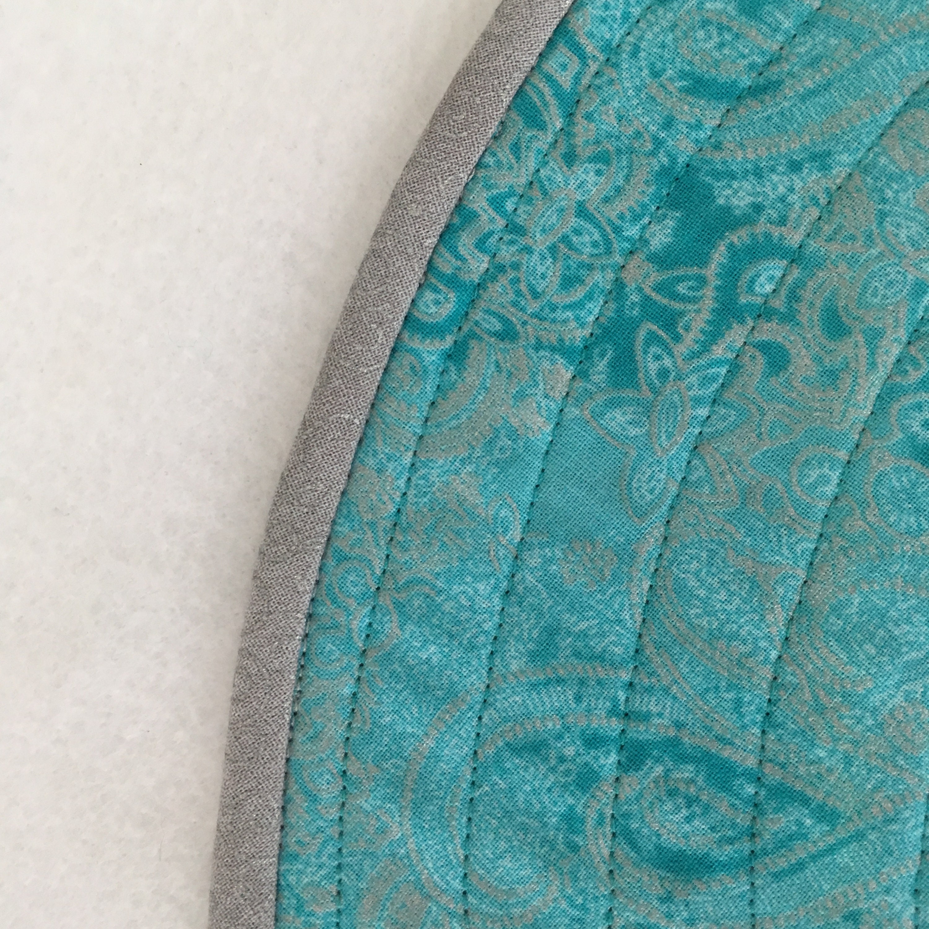 Aqua / Teal / Silver, Round Placemats, Set of 2