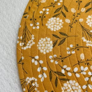 Deep Golden Yellow Round Quilted Placemats