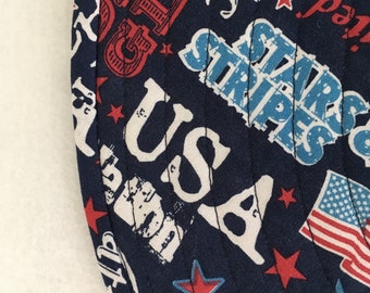 Patriotic, United We Stand Placemats, Set of 2, Round Placemat, Quilted Placemat