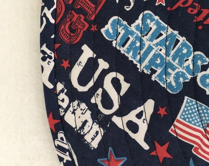 Featured listing image: Patriotic, United We Stand Placemats, Set of 2, Round Placemat, Quilted Placemat