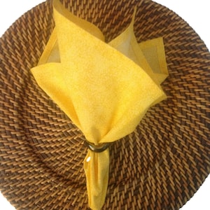 Cloth Napkins in a Yellow Tone on Tone Print, Dinner Napkins,  Reusable Cloth Napkins, Sets of 2