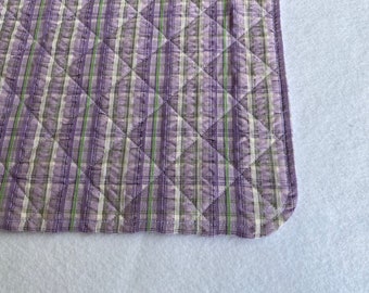 Lavender Plaid Seersucker Quilted Rectangular Cotton Placemat, Sold in Sets of 2